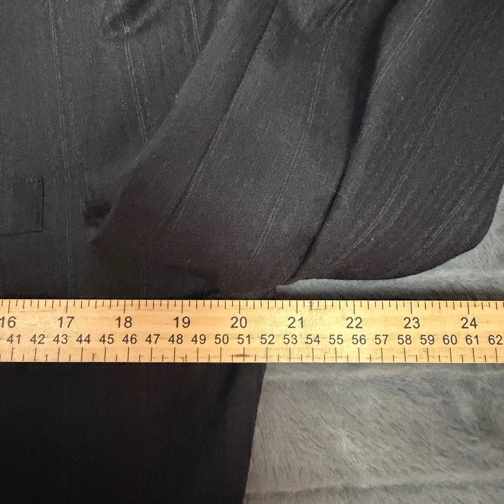 Christian Dior Monsieur Mens 40R Vintage Pure Virgin Wool Pinstripe Blazer Grey